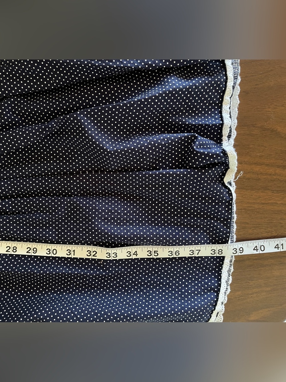 Oktoberfest GloryStar Navy Blue Polka Dot Dirndl Dress L 12-14 - Picture 6 of 6